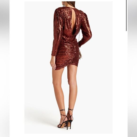 $658 Retrofete Flynn ruched sequined tulle mini dress NWT Small - Picture 5 of 10